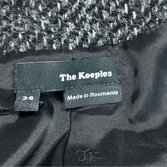 THE KOOPLESS Womans Blazer Wool Jacket Mohair Alpaca Boucle Zip Front Blazer 34 - Picture 10 of 10